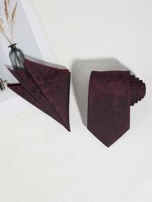 2pcs/Set Men's Fashion Floral & Ditsy Print Tie And Handkerchief Set, Suitable For Hosting Weddings, Galas, Festivals, Business Occasions - A - View 14