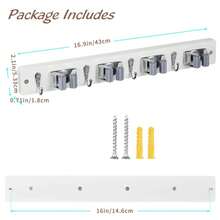Estantería de madera rústica, soporte de pared para herramientas de jardín, organizador con 4 compartimentos y 4 ganchos para el garaje, el baño