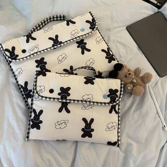 1PC INS Korean Cartoon Cute Rabbit 11/13 Inch Computer Bag Tablet Handbag Back To School