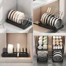 Pull Out Pot Lid And Cookie Sheet Organizer Rack For Cabinet - Sliding Kitchen Organizers – Pans, Lids, And Tray Storage - màu đen - Xem 6