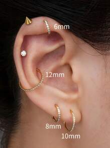 1 Piece/2 Pieces/4 Pieces Of Hypoallergenic 316L Stainless Steel Gold Nose Ring, Inlaid With 5A Grade Zirconia Women's Body Jewelry Nose Ring, Suitable For Multiple Body Piercing Jewelry Gifts Such As Earlobes, Ear Rings, Nose Septum Rings, Perforated Rings, Earrings, Etc.