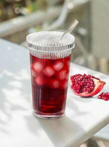 Heat Resistant Glass Coffee Cup With Lid And Straw - Leak Proof Portable Hot Drink Cup, Suitable For Office And Outdoor Travel, Fashionable Straw Cup, Simple Coffee Cup With Lid, Transparent Glass Straw Cup, Office Coffee Cup, Glass Coffee Cup With Lid And Straw, Straw Cup With Lid, Coffee Cup With Straw, Beverage Cup With Lid And Straw Back To School