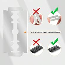 优质哑光黑色双刃剃须刀，男女皆宜，耐用金属手柄，可重复使用且便携，非常适合旅行，男士剃须必备品|便携式剃须刀|镀铂金刀片