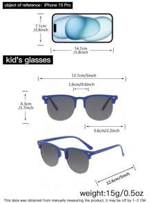 1 Stück Retro quadratische Halbrand Modebrillen für Jungen & Mädchen im Alter von 14-16 Jahren, lässiges Outfit Accessoire