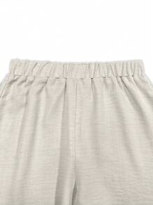 Damen Große Größen 2-teiliges Set, Oberteil mit Puffärmeln und lange Hose, geeignet für Frühling, Sommer, Herbst