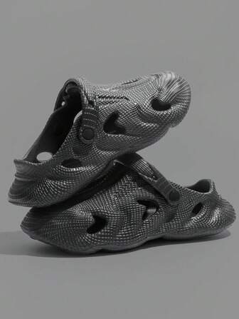 男士拖鞋，时尚新款简约风格男女通用加大码情侣设计，男士运动鞋，柔软轻便防臭透气防滑舒适圆头 EVA 女鞋，新品上市，超大鞋楦，户外/室内，度假，沙滩，户外夏季舒适男鞋，黑色凉鞋