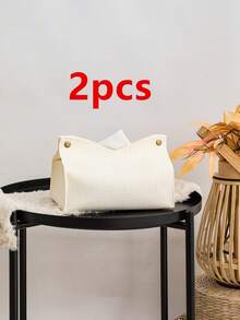 1件、2件、5件、10件套装纯色麦穗图案纸巾架，垂直PU皮革压花防水纸巾盒，适用于卧室、客厅、餐厅、酒店、酒吧、浴室、办公桌、户外餐厅、派对餐巾架 - 米色 - 查看 15