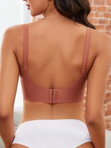 3pcs Maternity & Nursing Bras, Seamless V-Shaped Front Hook Closure Bra For Breastfeeding, Comfortable & Supportive For All Seasons - Multicolor - View 2