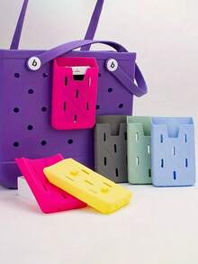 手机壳钱包支架插入配件兼容 S 软橡胶配件用于装饰配件插入用于存储手机壳钥匙口红太阳镜钱包 EVA 洞穴包储物袋沙滩包储物袋游泳沙滩包储物袋柔软防水耐磨易于清洁可重复使用橡胶袋橡胶手提袋别针学校用品教师礼物返校教师配件沙滩配件橡胶沙滩包 - 彩色 - 查看 2