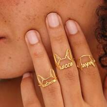Hund Ohrringe | Personalisierte Welpen Ringe | Haustier Name Ringe | Haustier Gedenk Schmuck | Geschenke für Hundemütter | Muttertags Geschenke | Minimalistische Damenschmuck - Verschiedenfarbig - Übersicht 4