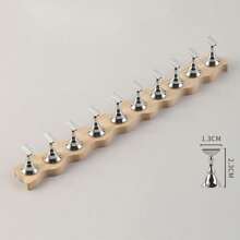 1 Peça Base de Prática de Arte de Unhas de Madeira Natural, Novo Estilo Japonês Minimalista Suporte de Esmalte de Bambu/Madeira, Ferramenta de Exibição de Dicas de Unhas de Metal Dourado/Prata, Disponível em Várias Cores, Ferramenta de Design de Arte de Unhas DIY na Moda, Presente Adequado para Família, Namorada, Melhor Amiga, Natal