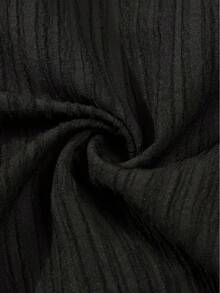 Men's Casual Striped Short Sleeved Sports Suit With Button Down Shirt Collar And Elastic Waistband Pants, Made Of Polyester Textile Elastic Fiber Blend, Summer Two-Piece Set With Belt Details - màu đen - Xem 8