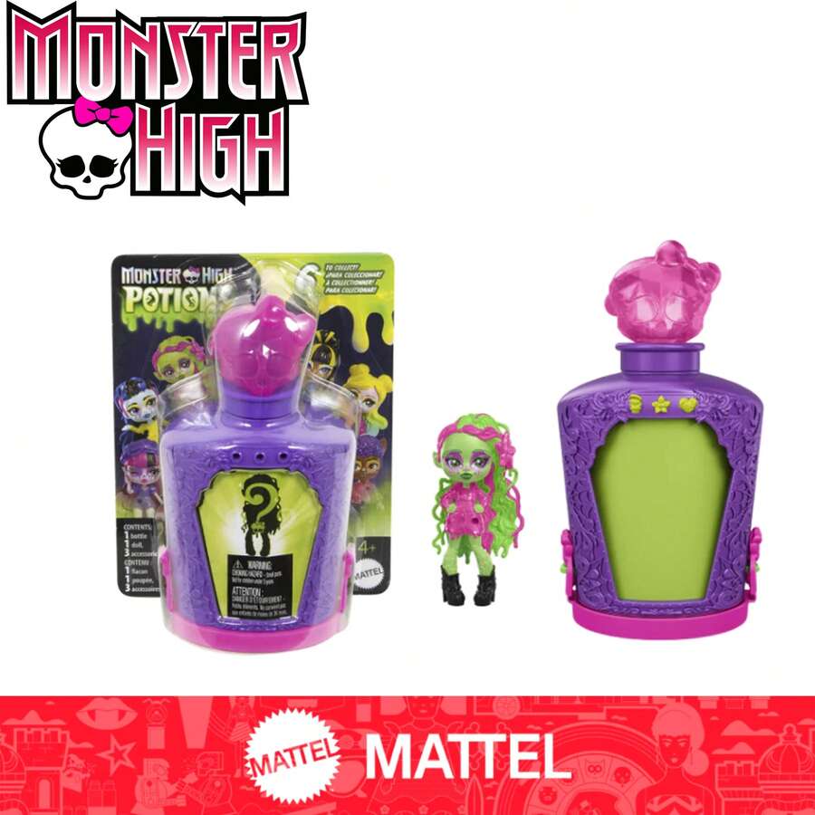 Mattel Muñecas mini de Monster High Potion, figuras de personajes sorpresa con revelado de agua (los personajes pueden variar), edades 4+