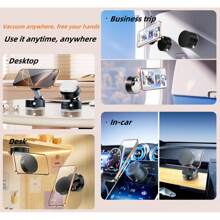 1pc Magnetic Car Phone Holder, Black/White/Pink - Universal Mini Alloy Car Mount Holder For GPS, Phone, Dashboard Mount, Suitable For Most Vehicles, Waterproof