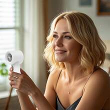 Mini Handheld Fan Bladeless With Type-C Rechargeable Battery, Portable And Compact Design, Pocket Travel Cooling With Digital Display, Quiet And Powerful, Suitable As A Gift For Girls/Women/Friends - Màu vàng - Xem 7