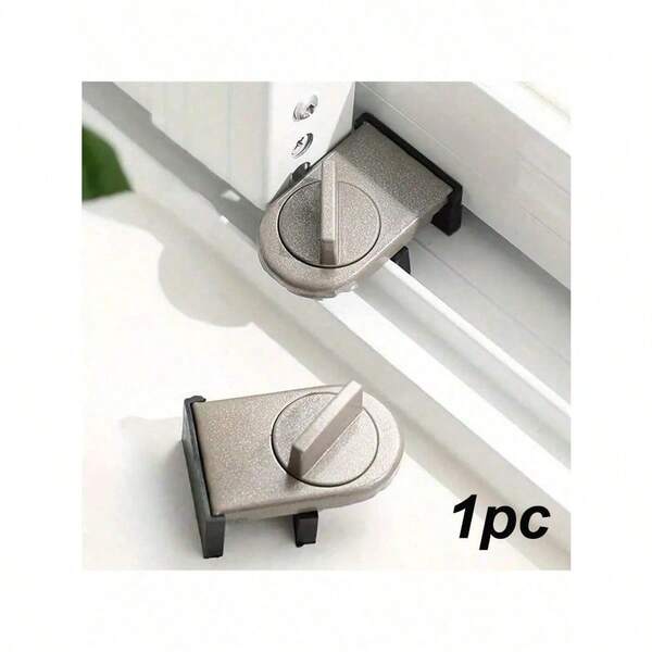 1 Anti-Theft Lock, Adjustable Sliding Window Door Anti-Theft Lock Wedge Block, Adjustable Sliding Window Door Anti-Theft Lock Plug, Sliding Door Fixed Clip, Sliding Door Lock, Anti-Opening Glass Wardrobe Sliding Door, Sliding Door Track Lock, Safety Limiter