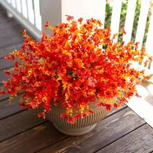 12 Bundles Artificial Flowers Combo Pack For Home Garden Decoration, Mix Of Pink Red Purple Yellow Faux Flower Daisy Eucalyptus Fake Plants Greenery Boxwood Porch Patio - F Blue - View 6