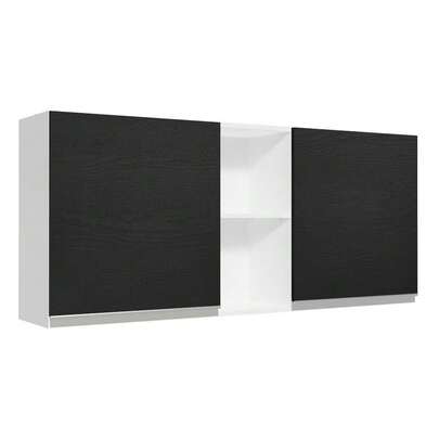  Alacena Gabinete Superior Cocina Madesa Glamy 150cm Color Blanco y Negro