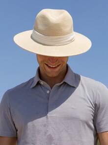 1 st. herrhatt med vävd kant och hög hatt för klänning