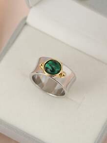 Vintage Bandring mit eingelassenen Edelsteinen, passend für Männer und Frauen, perfekt zu täglichen Outfits und als Partyzubehör, ideales Geschenk für coole Freunde