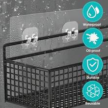 5 piezas Ganchos adhesivos de alta resistencia, organizadores de colgadores pegajosos y extraíbles sin necesidad de taladrar, para baño, fregadero de cocina, pared