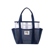 Baglemon 1pc Large Waterproof Beach Tote Bag For Women - Sandproof Mesh Travel Pool Bag, Stylish Durable Beach Totes With Extra Capacity For Summer Essentials