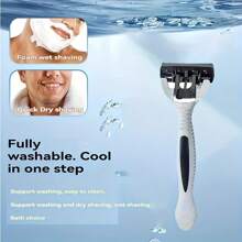 Men's 3-Layer Manual Shaver Set With Anti Slip Handle, Multiple Replacement Blades And Knife Holder Box - Perfect For Trimming Beards And Beards, Men's Grooming Set | Stylish Shaver Design | Durable Shaver Set, Beard Grooming Set