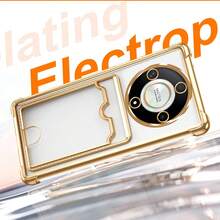 Hadaasi 1个银色电镀卡包手机壳，带气垫卡槽，创意推孔设计，奢华边框全包覆式防摔硅胶防震卡槽钱包式手机壳，兼容 17 Pro/17 Pro Max/17 Air/17，兼容Galaxy S25 FE，兼容Redmi/兼容Honor，防水防刮，国际版，非国内版 - 銀色 - 查看 7