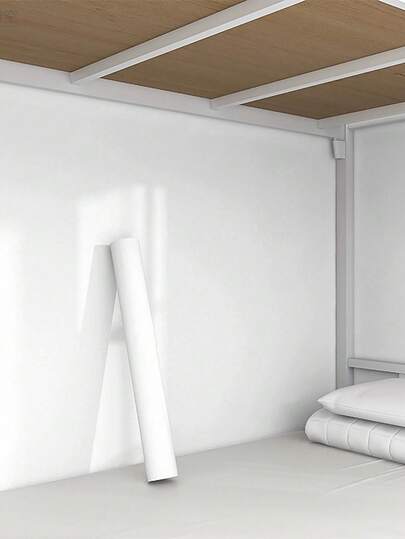 1 Roll White Faux Diatom Mud Solid Color Self-Adhesive Wallpaper, Thickened, Nordic Style, Seamless Splicing, Used For Bedroom, Living Room, Full House,Renovation Stickers Peel Wall Panels,Wall Paper, Wallpapers,Spring Decoration Items Refresh Your Home,Rama Decoration Stickers Gifts Birthday Graduation