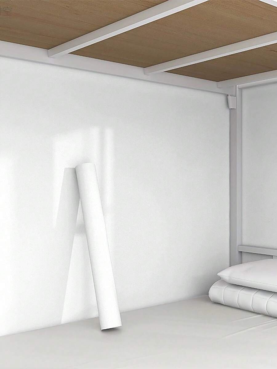 1 Roll White Faux Diatom Mud Solid Color Self-Adhesive Wallpaper, Thickened, Nordic Style, Seamless Splicing, Used For Bedroom, Living Room, Full House,Renovation Stickers Peel Wall Panels,Wall Paper, Wallpapers,Spring Decoration Items Refresh Your Home,Rama Decoration Stickers Gifts Birthday Graduation