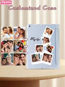 Ayotu Image&Text Customization IPad Protective Case Compatible With IPad 10th Generation,IPad Mini4/5/6/7, IPad Pro 11-In(M4)-2024, IPad 10.2-Inch, Cover Compatible With Samsung Galaxy Tab S6 Lite 10.4 Inch, Personalized Clear Protective Cover With Pen Slot, DIY Photo Custom Gift For Self, Friends, Work, Birthday, New Year, Anniversary, Valentine's Day - Multicolor - View 5