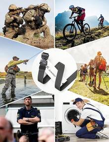 JUKMO Tactical Belt, Hiking Rigger 1.5 Nylon Web Work Belt With Heavy Duty Quick Release - 灰色 - 查看 5
