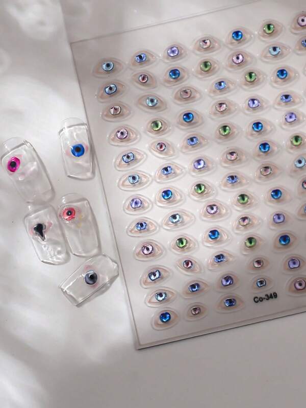 5D Nail Angel Eyes Nail Embossed Stickers Adhesive Sliders Nail Polish Manicure Sticker Decals