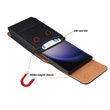 Universal PU Leather Cell Phone Bag With Card Slot Wear Belt Phone Holder Waist Pouch Holster