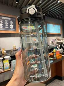 2 Litre/1.5 Litre Water Bottle With Straw Large Portable Travel Bottle Sports Fitness Mug Summer Cold Water With Time Scale