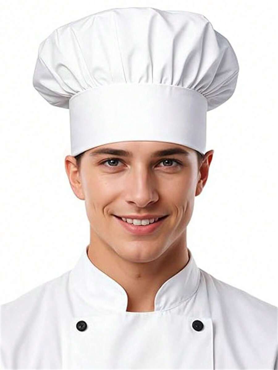 1/2pcs Chef Hat, Adult Premium Adjustable Elastic Baking Kitchen Cooking Chef Hats - Multicolor - View 1