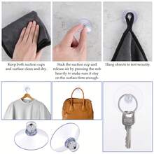 12个玻璃吸盘25/32/41毫米小吸盘透明PVC窗户吸盘不带钩重型吸盘带M4螺丝适用于浴室墙窗汽车遮阳牌照 - 透明白 - 查看 6