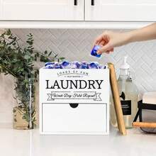 Dryer Sheet Storage Container, Laundry Box Storage Box, Dryer Sheet Holder With Lid And Drawer, Laundry Detergent Dispenser, Laundry Room Organizer, Storage And Organization, Room Decoration - Black Line Terms - View 10