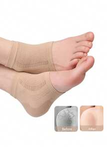 1 Pair Silicone Heel Protector Leg Warmers, Moisturizing Cracked Heel Treatment Foot Sleeve Leg Warmers For Men And Women