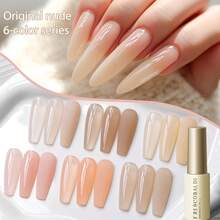 2025春季美甲时尚美甲6ml冰裸色指甲油浸泡UV LED指甲油沙龙女性美甲工具时尚美甲