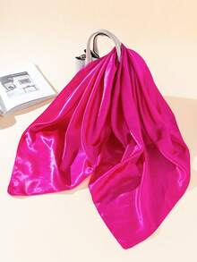 1 pièce Foulard carré en soie mate unicolore pour femme, minimaliste et élégant, adapté aux sorties, aux vacances et à la photographie au printemps, en été et en automne - Doré - Voir 10