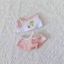 (仅限娃娃衣服) 适用于17cm娃娃衣服1-3代 Labobo休闲夏季无袖短裤 马卡龙吊坠 可换装