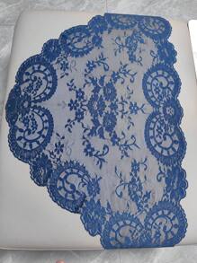 1 pezzo di tessuto con bordo in pizzo, dimensioni 128cm x 58cm, bordo in pizzo blu navy per accessori di abbigliamento, paralumi, tovaglie