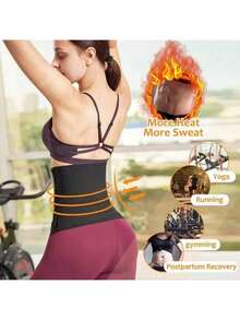 1 قطعة أحزمة الخصر بنسيج مرن للنساء، 118 بوصة ، حزام مدرب الخصر، لتحكم البطن والتنحيف وحرق الدهون للنساء بعد الولادة، حزام طبقات رياضي - الأسود - مشاهدة 4