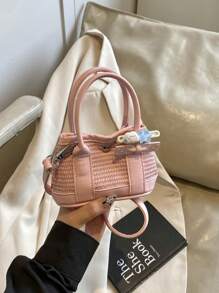 1 pieza Bolso de mano dulce de PU con apertura y cierre magnético, nueva bolsa de jardín, mini bolso de mensajero de hombro lindo y femenino, nicho de alta gama, pequeña bolsa de mano, correa de hombro cómoda adecuada para viajes diarios y compras, un regalo perfecto para niñas