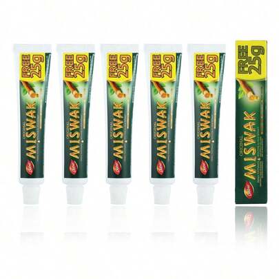 Fragrance World Pacote com 6 cremes dentais Dabur Miswak 75g – A Arte do Cuidado Oral Natural