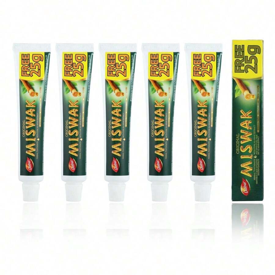 Fragrance World Pack Of 6 Dabur Miswak Toothpaste 75g – The Art Of Natural Oral Care - White - View 1