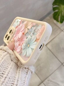 1 pieza Funda de silicona suave y a prueba de golpes, con diseño de flor rosa, gruesa y resistente a arañazos, compatible con iPhone Apple 11 Pro Max, 12 Pro Max, 13 Pro Max, 14 Pro Max, 15 Pro Max, 16 Plus, 16 Pro Max, 16E, Galaxy A55, A15, S24 Ultra, Redmi, OPPO, Realme, VIVO, Infinix, Honor, OnePlus