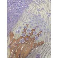 2025 High Quality African Sequins Tulle Embroidered Groom Lace Fabric French Beaded Lace Fabric For Nigerian Wedding Material Dress