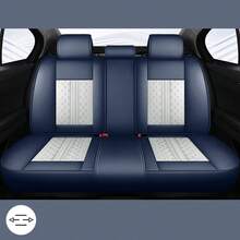 JDWBT Car Seat Covers Full Set 5 Seat, Fit For T0yota Hybrid RAV4, Camry, Corolla, 4Runner, Prius, C-HR, Avalon, Crown, NAPPA Leather Automotive Seat Covers For Cars, Universal Car Front Seats And Back, Adjustable Car Seat Protector - 藍白 - 查看 4